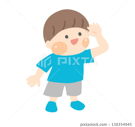 An illustration of a boy smiling and looking diagonally upwards. An illustration of a boy smiling and looking diagonally upwards. 138354945