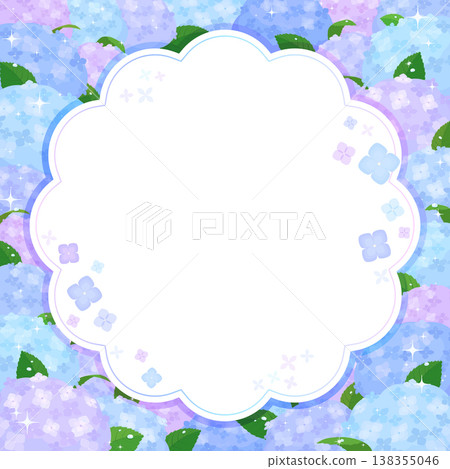 Colorful hydrangeas and cloudy frame_square 138355046