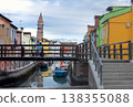 Colorful canal houses and bridge in quiet Italian town 138355088