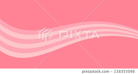 Abstract pink wavy background banner. Minimalist magenta fluid ripple pattern with smooth silk gradient. Modern pink clean aesthetic backdrop for feminine branding and social media header design. 138355098