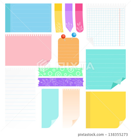 A set of bright stationery for taking notes A set of bright stationery for taking notes 138355273