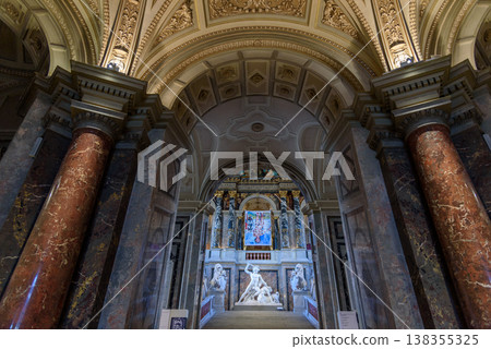 Interior of the Museum of Fine Arts, mixed art collection of sculptures, paintings and Habsburg art in Vienna, Austria 138355325
