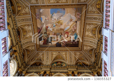 Interior of the Museum of Fine Arts, mixed art collection of sculptures, paintings and Habsburg art in Vienna, Austria 138355327