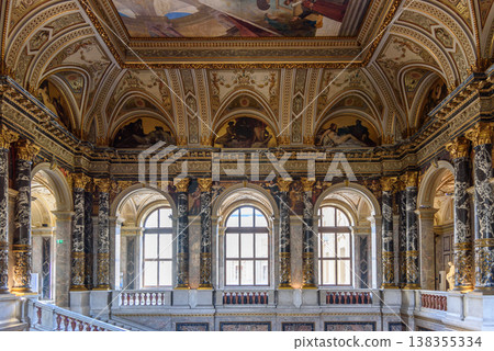 Interior of the Museum of Fine Arts, mixed art collection of sculptures, paintings and Habsburg art in Vienna, Austria Interior of the Museum of Fine Arts, mixed art collection of sculptures, paintings and Habsburg art in Vienna, Austria 138355334