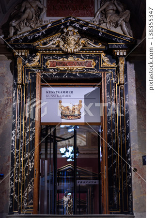 Interior of the Museum of Fine Arts, mixed art collection of sculptures, paintings and Habsburg art in Vienna, Austria 138355347