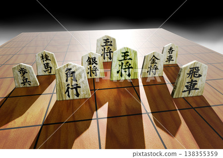 將棋圖（棋子圖/3DCG）黑色背景 138355359