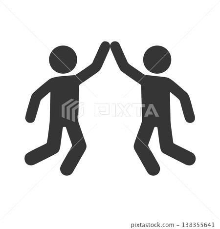 Silhouette icons of two people giving a high-five 138355641