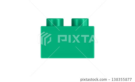 Mint Green Plastic Building Block with Two Studs Isolated Mint Green Plastic Building Block with Two Studs Isolated 138355877