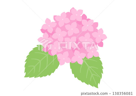 可愛的粉紅色繡球花向量插圖 可愛的粉紅色繡球花向量插圖 138356081