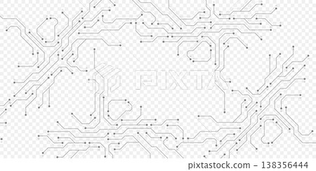 Circuit board digital abstract background. Motherboard technology texture design. AI semiconductor and computer processor on tech bg. Vector illustration 138356444