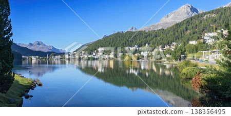 Panorama of St. Moritz with lake Panorama of St. Moritz with lake 138356495