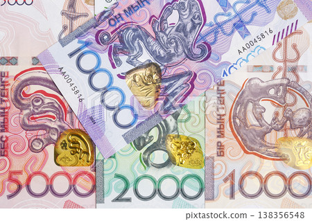 Kazakhstani tenge a business background Kazakhstani tenge a business background 138356548