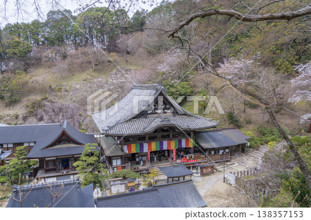 Okadera Temple, Main Hall, Cherry Blossom Season -- Oka, Asuka Village, Takaichi District, Nara Prefecture -- Okadera Temple, Main Hall, Cherry Blossom Season -- Oka, Asuka Village, Takaichi District, Nara Prefecture -- 138357153