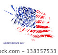 Independence Day. Abstract American flag element in grunge style 138357533
