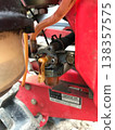 Photos of a carburetor and fuel cock on farm equipment, and rusted maintenance parts. 138357575