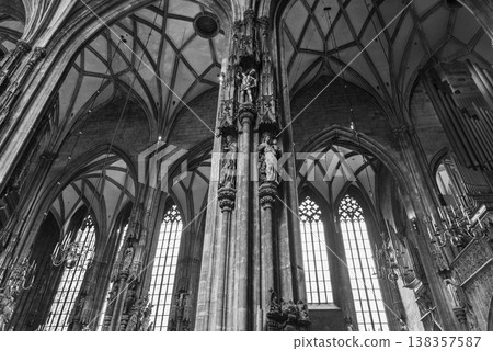 Interior of St. Stephen Cathedral Stephansdom in Stephansplatz in Vienna, Austria Interior of St. Stephen Cathedral Stephansdom in Stephansplatz in Vienna, Austria 138357587