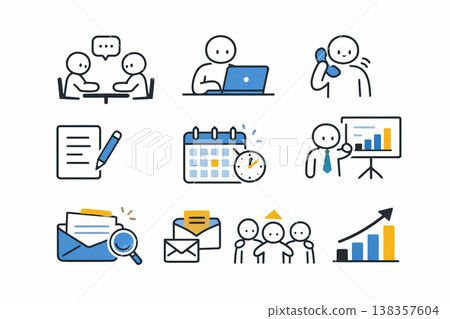 Simple icon set related to work 138357604