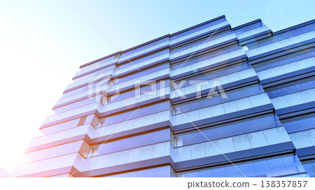 Apartments in residential complex. Housing structure at modern house.  Architecture for property investment. and architecture details. Urban abstract - windows of apartment building. 138357857
