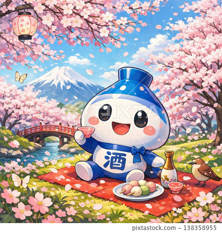 銚子獨自賞櫻(春日景象,一位酒仙子一邊享用著以團子為點心的酒飲) 銚子獨自賞櫻(春日景象,一位酒仙子一邊享用著以團子為點心的酒飲) 138358955