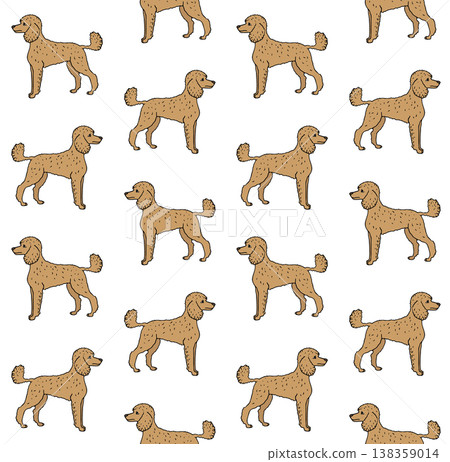 Vector hand drawn sketch doodle colored poodle dog Vector hand drawn sketch doodle colored poodle dog 138359014