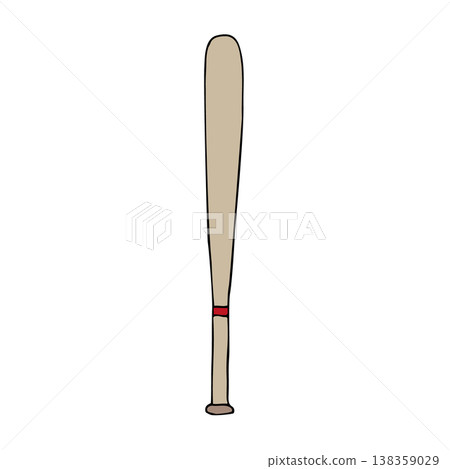 Vector hand drawn sketch colored baseball bat Vector hand drawn sketch colored baseball bat 138359029