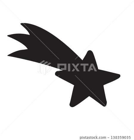 Vector hand drawn flying star silhouette 138359035