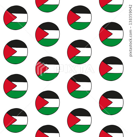 Vector seamless pattern of round Palestine flag Vector seamless pattern of round Palestine flag 138359042