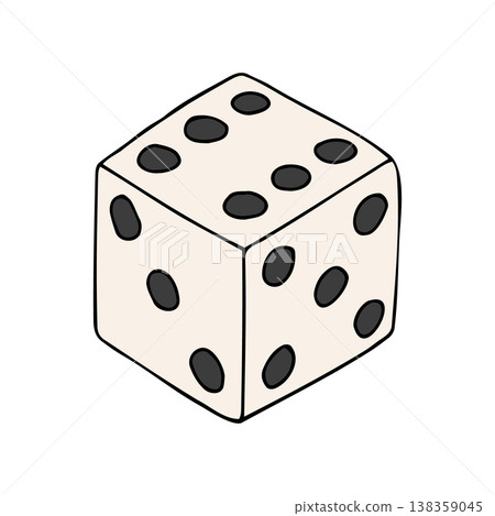 Vector hand drawn sketch doodle colored dice Vector hand drawn sketch doodle colored dice 138359045