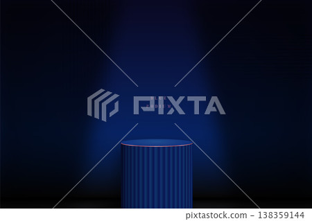 Illuminated podium on dark background creates atmosphere Illuminated podium on dark background creates atmosphere 138359144