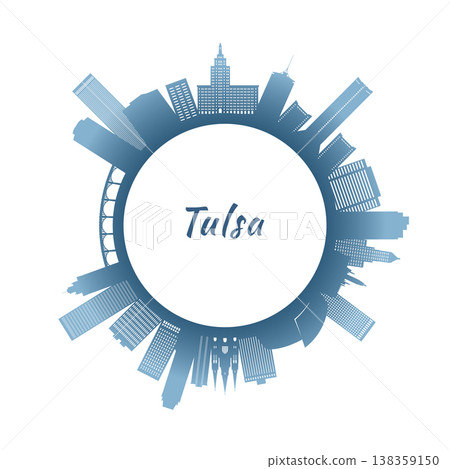 Tulsa skyline with colorful buildings. Tulsa skyline with colorful buildings. 138359150