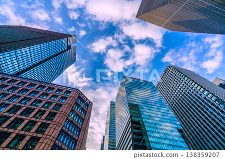Tokyo cityscape, March 28. View of the Otemachi business district and other areas. 138359207