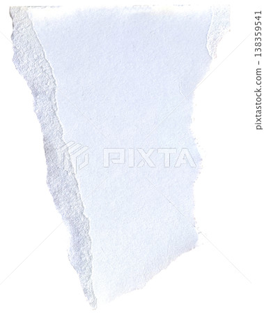 Torn paper piece with realistic textured ripped edges. Torn scrap of cardboard or paper. Piece of notebook sheet. 138359541