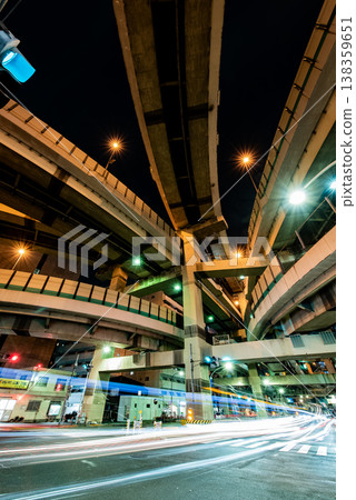 Night view - Tokyo, Hakozaki Junction, 7 Night view - Tokyo, Hakozaki Junction, 7 138359651