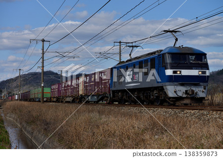 EF210-109 container freight train running on the Sanyo Main Line 138359873