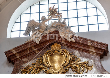 Interior of Karlskirche baroque church in Karlsplatz square in Vienna, Austria Interior of Karlskirche baroque church in Karlsplatz square in Vienna, Austria 138360522