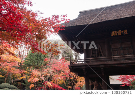 Beautiful autumn foliage adorning the grounds of Hirabayashi Temple 138360781
