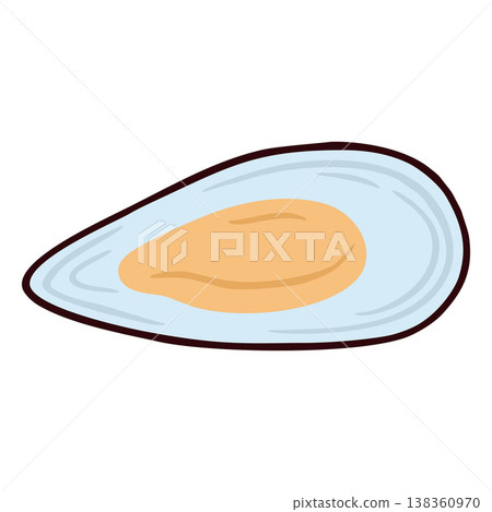 Mussels in shell, fresh mollusk, seafood. Delicacy, gourmet. Mussels in shell, fresh mollusk, seafood. Delicacy, gourmet. 138360970