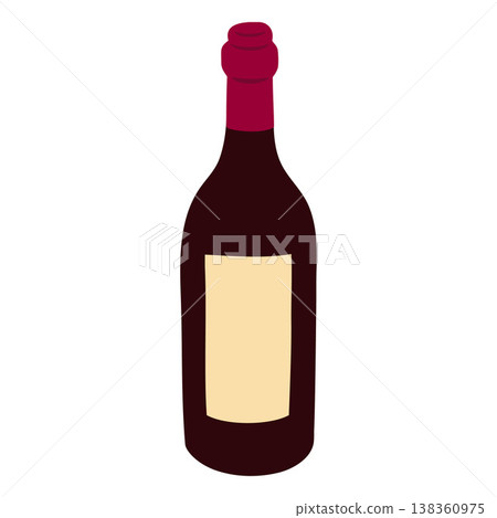 A bottle of dark glass wine, sealed, with empty packaging. 138360975