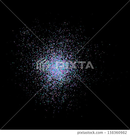 Colorful dotted paint spray, dust powder or particles round scattered, vector realistic grainy smear sand splash effect 138360982