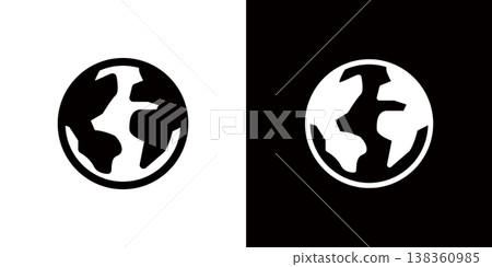 Earth and globe icons, simple Earth logo 138360985