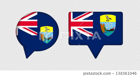 Flag of Saint Helena in speech bubble. Flag of Saint Helena in speech bubble. 138361046