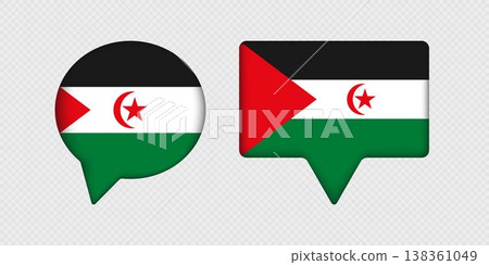Flag of Sahrawi Arab Democratic Republic in speech bubble. Flag of Sahrawi Arab Democratic Republic in speech bubble. 138361049