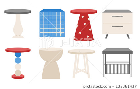 set of Table interior icon line illustration collection, With modern vector concept. suitable for your company set of Table interior icon line illustration collection, With modern vector concept. suitable for your company 138361437