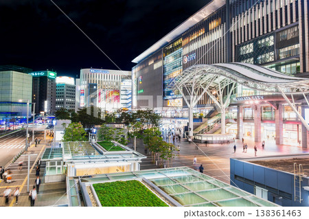 Fukuoka, Hakata Station Hakata Exit at night Fukuoka, Hakata Station Hakata Exit at night 138361463