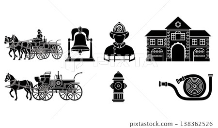 Black Solid Historical Mountain Town Silhouettes Set of Six on White Background Black Solid Historical Mountain Town Silhouettes Set of Six on White Background 138362526