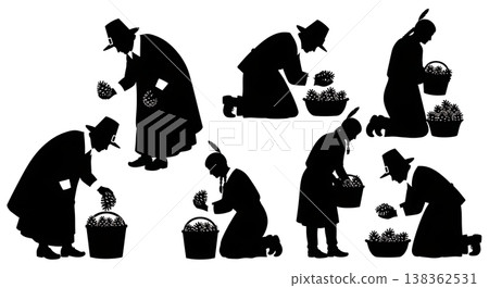 Black Solid Historical Pinecone Set of Six on White Background Black Solid Historical Pinecone Set of Six on White Background 138362531