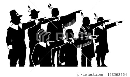 Black Solid Historical River Pointing Set of Six on White Background Black Solid Historical River Pointing Set of Six on White Background 138362564