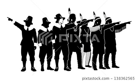 Black Solid Historical River Pointing Set of Six on White Background Black Solid Historical River Pointing Set of Six on White Background 138362565