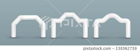 White inflatable arches for marathon finish line. White inflatable arches for marathon finish line. 138362739