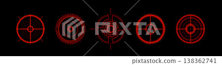 Futuristic HUD target interface, circular radar 138362741